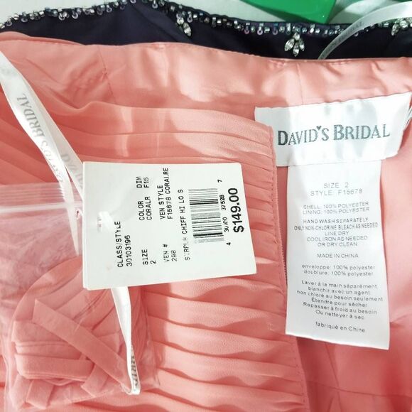 David's Bridal Strapless Hi Lo Chiffon Special Occasion Prom Dress sz 2 NEW! - Picture 10 of 12